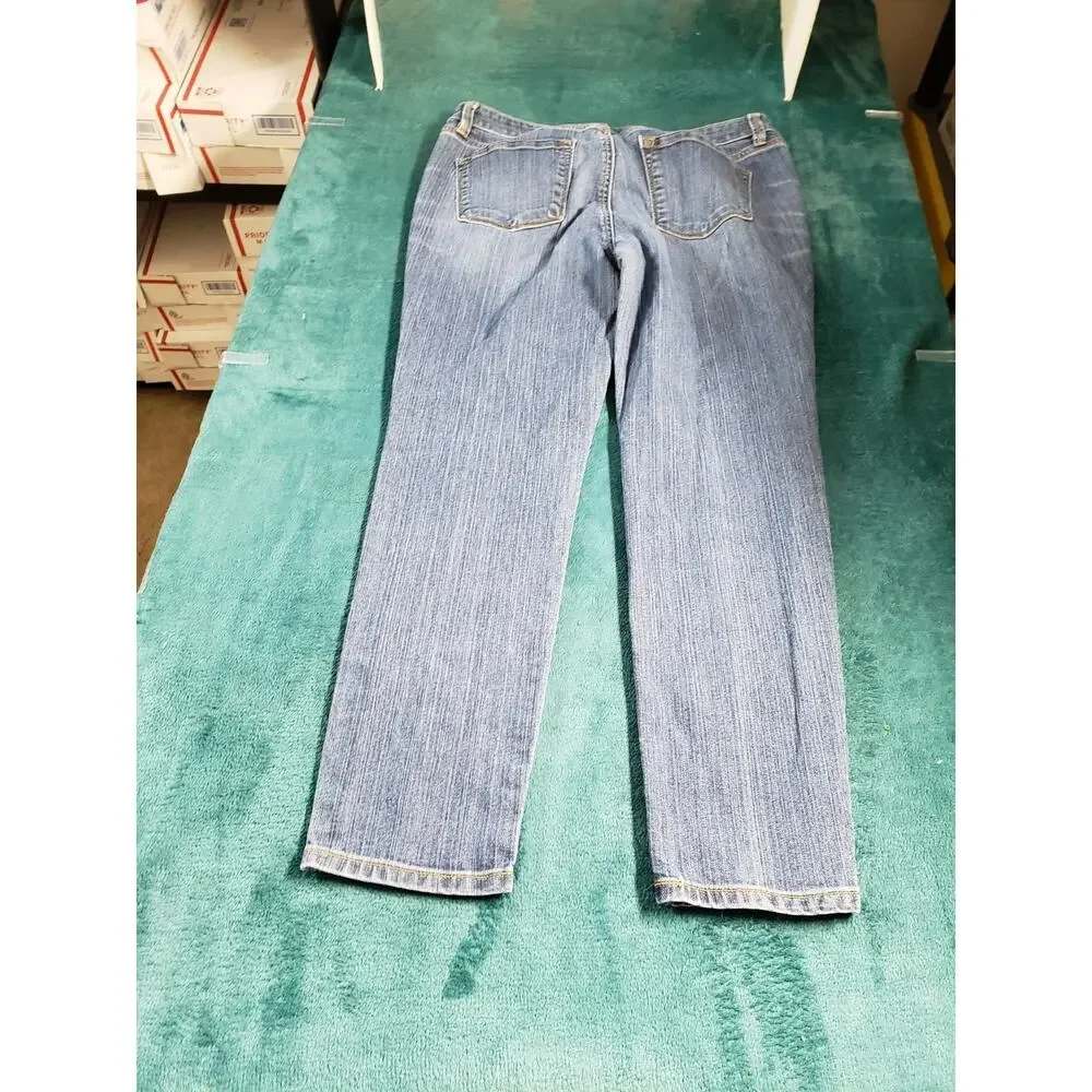Loft Jeans Size 12 Petite Women Blue Pants Denim Stretch Mid Rise Modern Skinny
